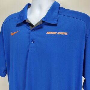Boise State Broncos BSU Polo‎ Shirt Nike Golf Dri-Fit Blue Short Sleeves Size XL